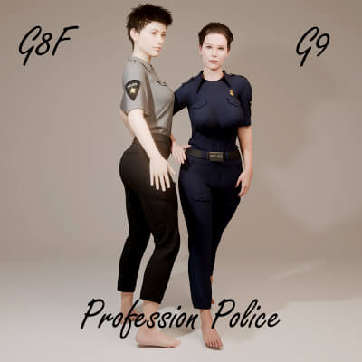 Profession Police Outfit for Genesis 8 Female / Genesis 9