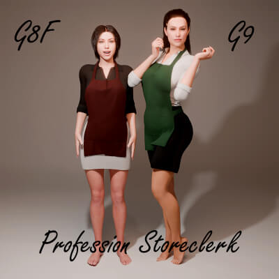 Profession Storeclerk for Genesis 8 Female / Genesis 9