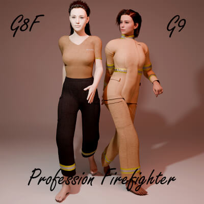 Professional Firefighter for Genesis 8 Female / Genesis 9