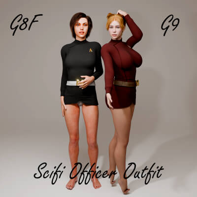 Scifi Officer Outfit for Genesis 8 Female / Genesis 9