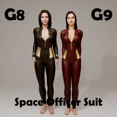 Space Officer Suit for Genesis 8 Female / Genesis 9