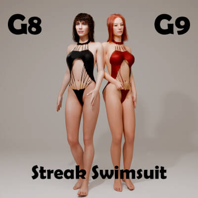 Streak Swimsuit for Genesis 8 Female / Genesis 9