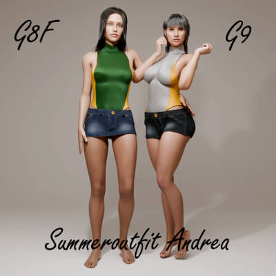 Summer Outfit Andrea for Genesis 8 Female / Genesis 9