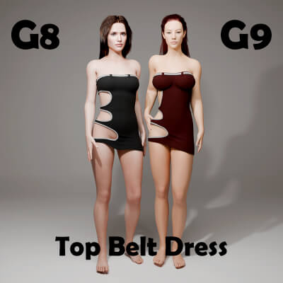 Top Belt Dress for Genesis 8 Female / Genesis 9