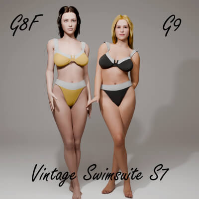 Vintage Swimsuit S7 for Genesis 8 Female / Genesis 9