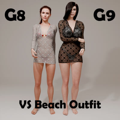 VS Beach Outfit for Genesis 8 Female / Genesis 9