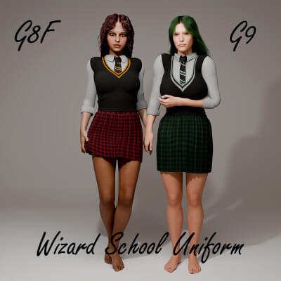 Wizard School Uniform for Genesis 8 Female / Genesis 9