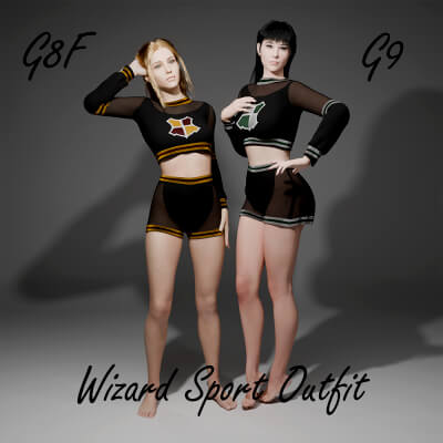 Wizard Sport Outfit for Genesis 8 Female / Genesis 9