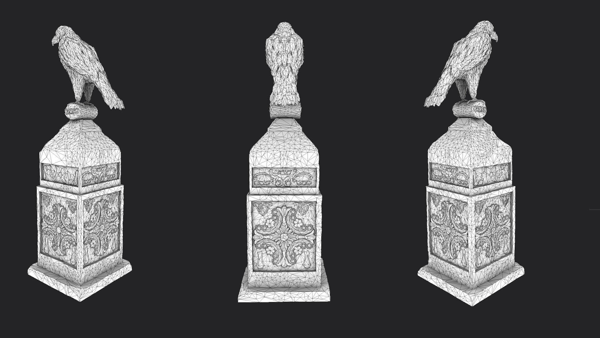 Eagle Statue 5 3D Model by Radju