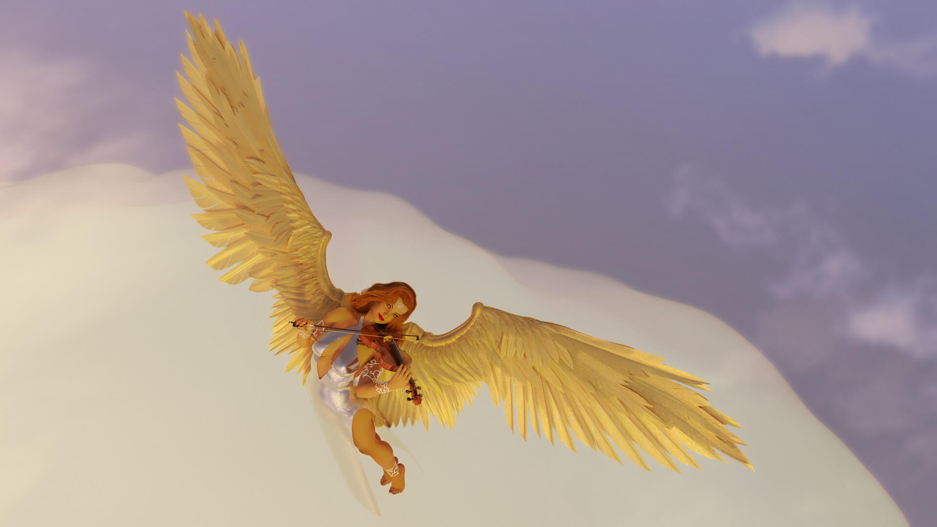 Angel of Music 3D Wallpaper by Radkres RenderHub Wallpapers