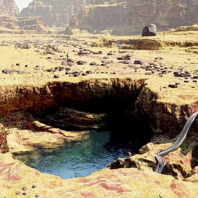 The Pool in The Well -Desert