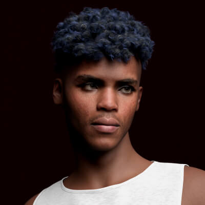 RS Hair - Afro Curly Short Male Hair for G9 by Rajibmkt