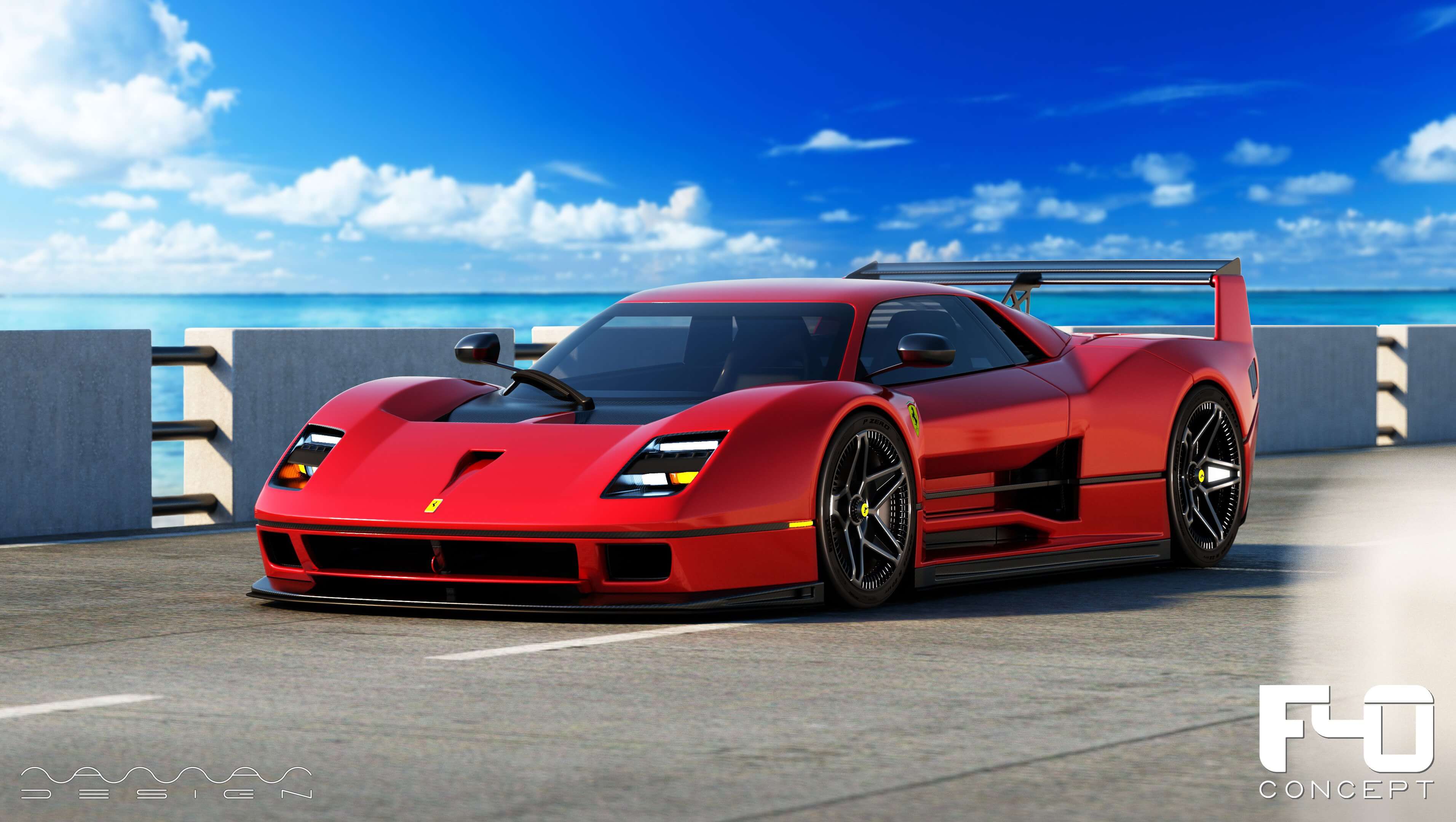 Ferrari F40 LM Concept 1 3D Rendering | RenderHub Gallery