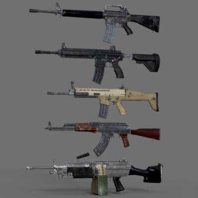 Assault Rifle Props for Daz Studio