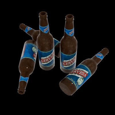 Beer Bottles 3D Model Free