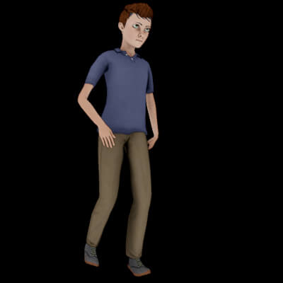 Boy Doing Moonwalk 3D Character