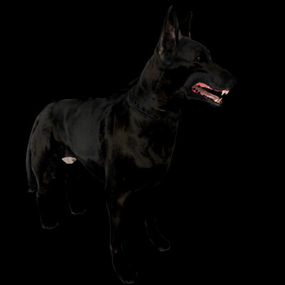 German Shepherd Black 3D Free