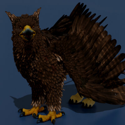 Griffin Mythical Creature 3D Model Rigged