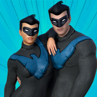 Nightwing Set for Genesis 8 Male and Female for Daz Studio