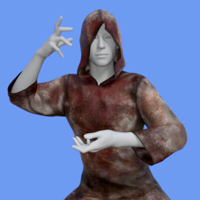 Peasant Robe d-force Clothing for G9 Figures daz3D