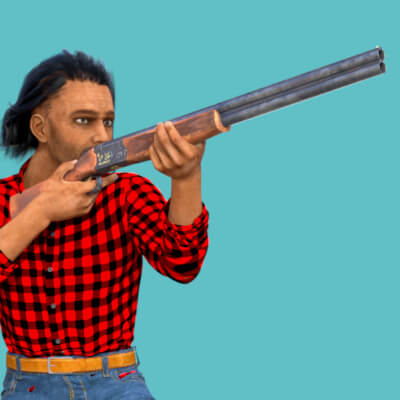 R3D Beretta Double Barrel Shotgun Prop for Daz3D Free