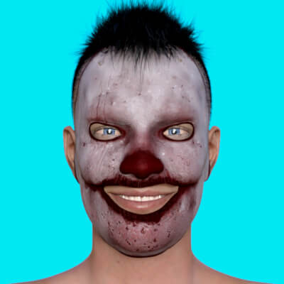 R3D Clown Horror Mask for G8M G8F and G9 Figures Daz 3D