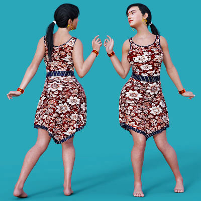 R3d dForce Floral Skirt for G8F G9 Figures daz Studio