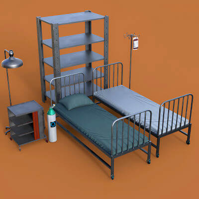 R3D Hospital Bed Prop and Poses for G8M G8F and G9 Daz3D