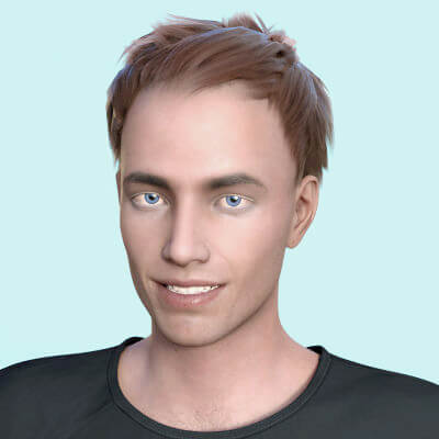 R3D Short Hair for G8M and Genesis 9 Figures