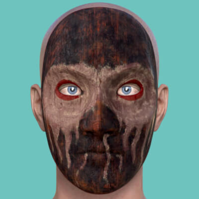 R3D Wooden Mask for G8F G8M and G9 Figures Daz 3D