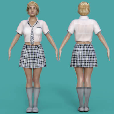 Schoolgirl Outfit for Genesis 8 Females and Genesis 9 daz 3d