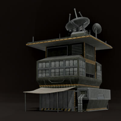 SciFi Building 3D Model Free
