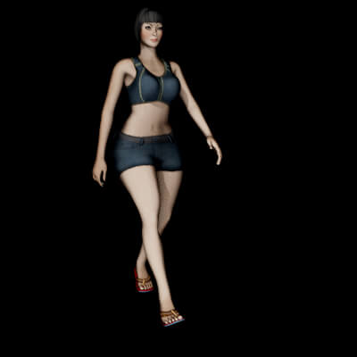 Short Hair Girl Free 3D Model