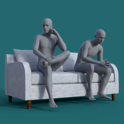 Sofa White Prop for DAZ Studio Free