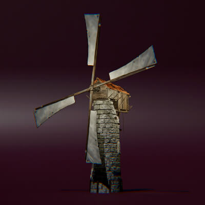 Stylized Windmill 3D Model