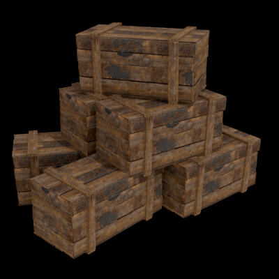 Wooden Crate 3D Model Free