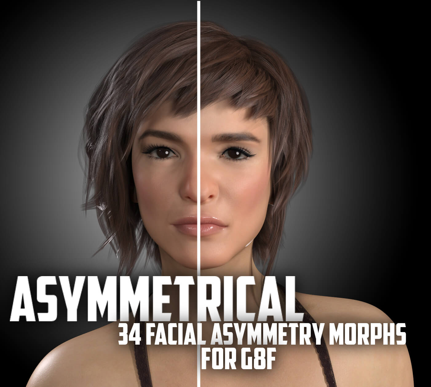 Asymmetrical Face Morphs for G8F Daz Content by RazzleDazzle3D