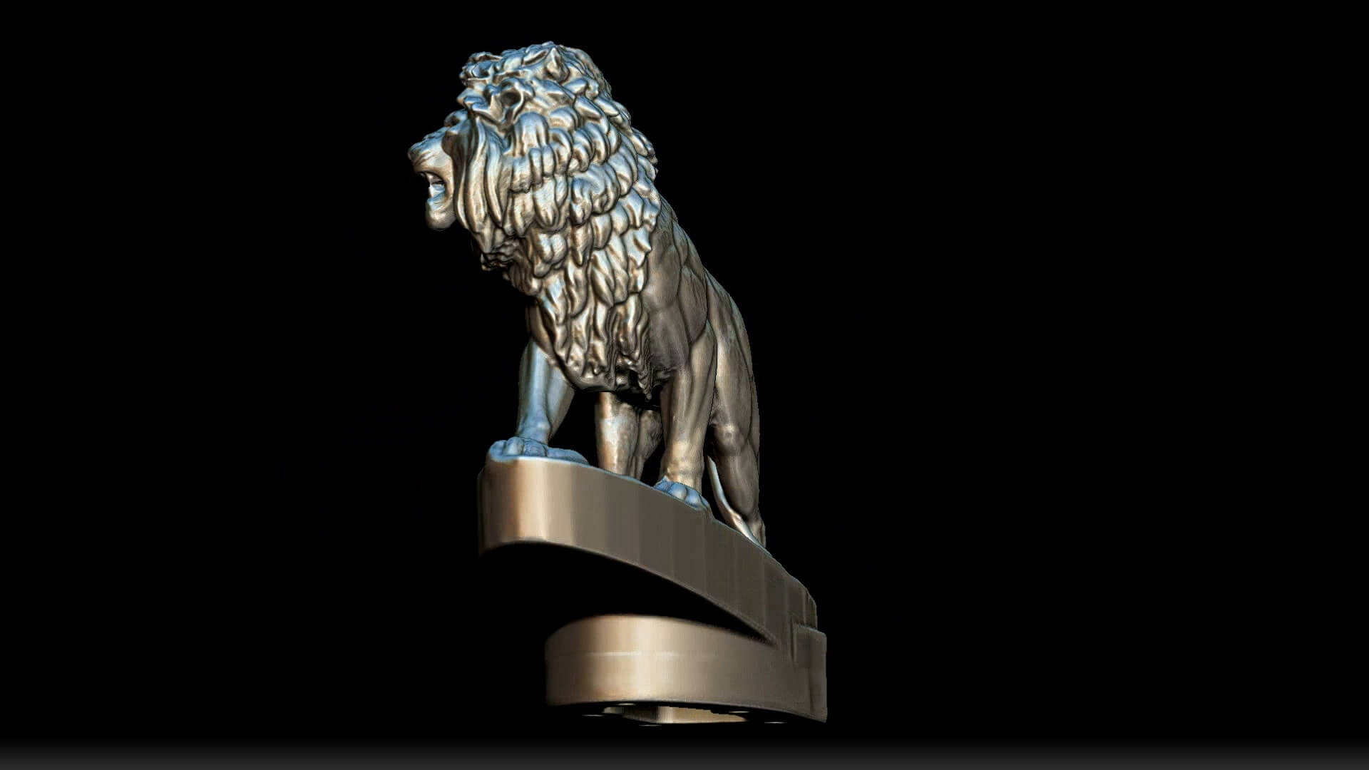 Lion Figurine Hood Ornament 3D Print Model by reactor7070