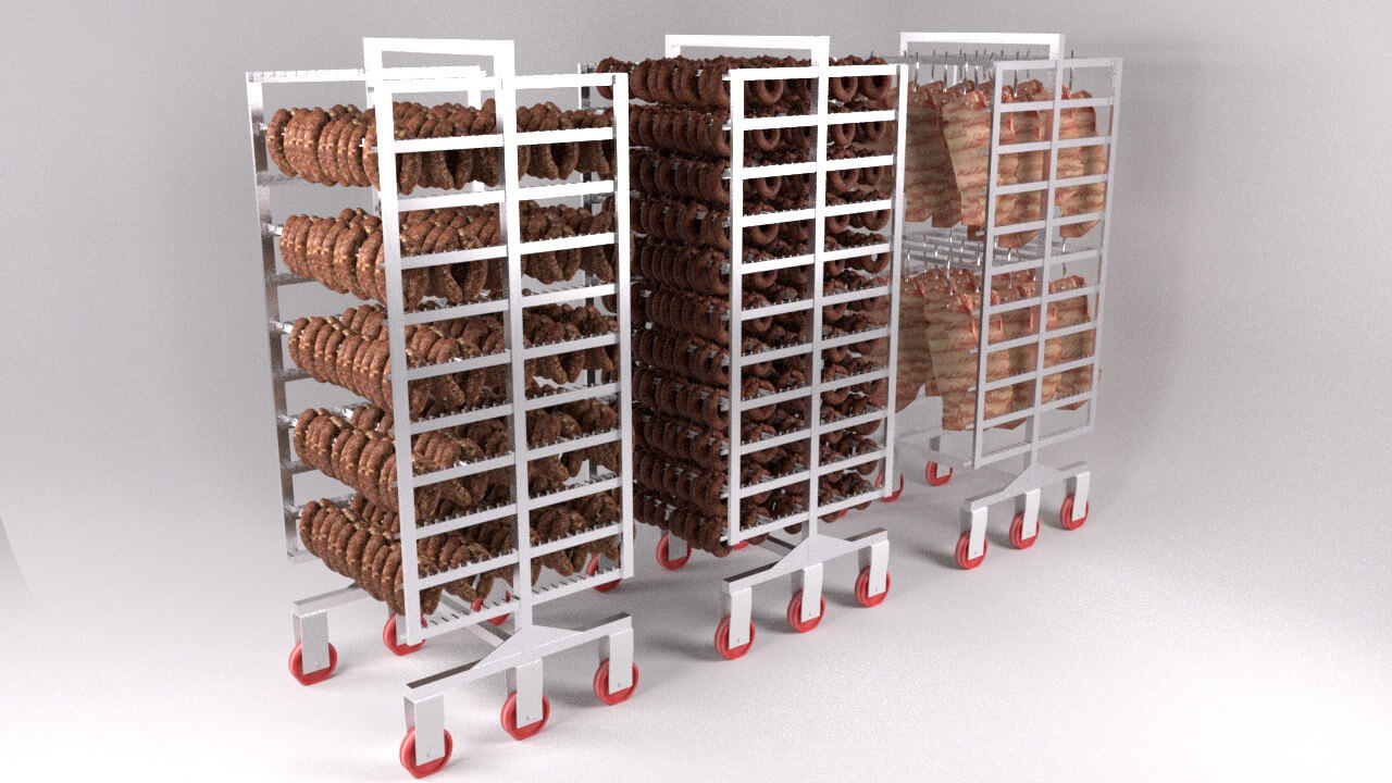 Drying Chamber Dolly Cart Rack 3D Model by realityscanning