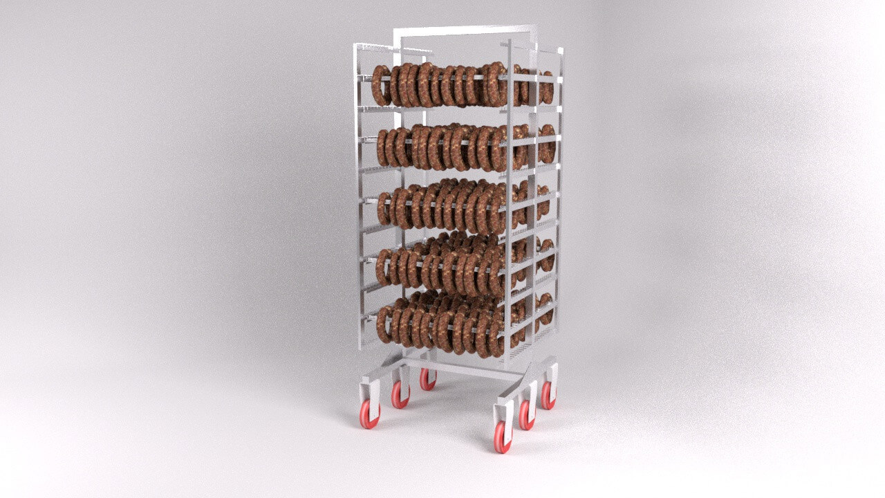 Drying Chamber Dolly Cart Rack 3D Model by realityscanning