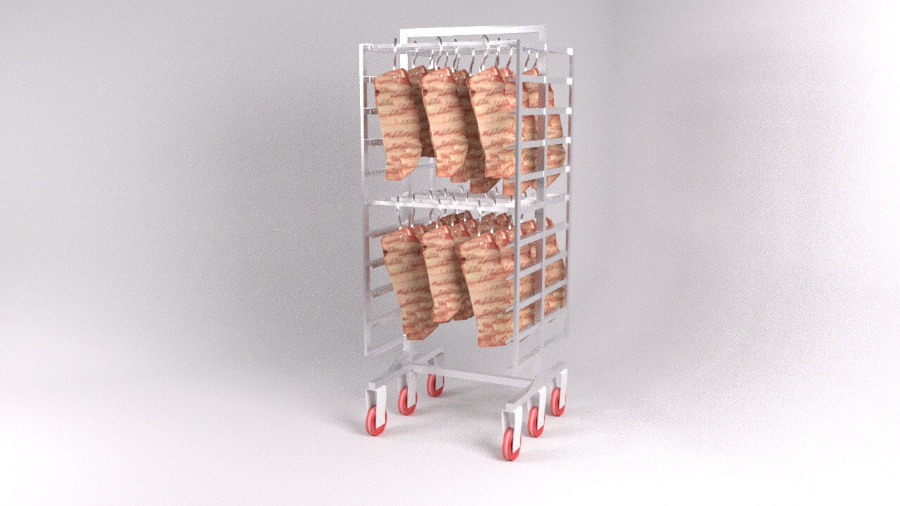 Drying Chamber Dolly Cart Rack 3D Model by realityscanning