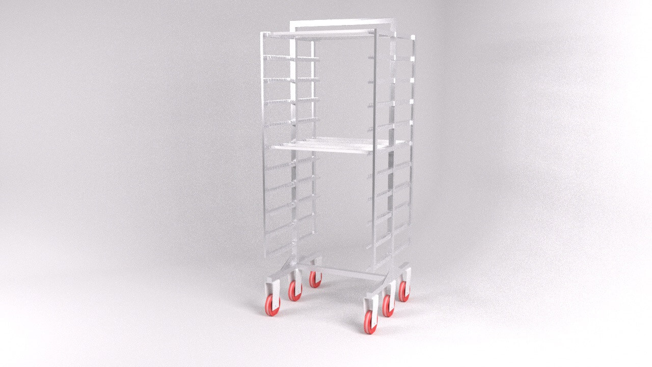 Drying Chamber Dolly Cart Rack 3D Model by realityscanning