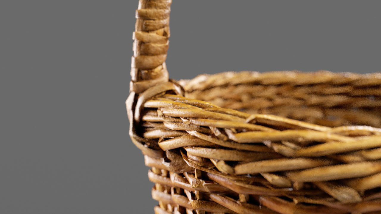 Wooden Wicker Basket 3D Model by realityscanning