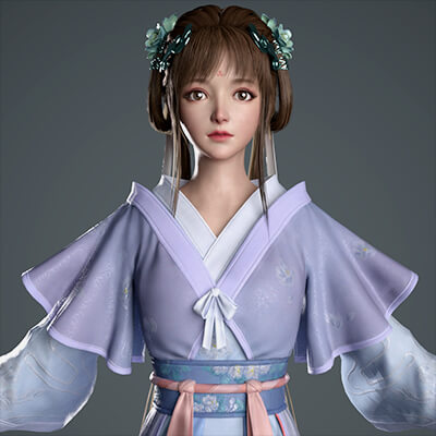 PAL7 Bai Moqing Clothes for Genesis 8 and 8.1 Female