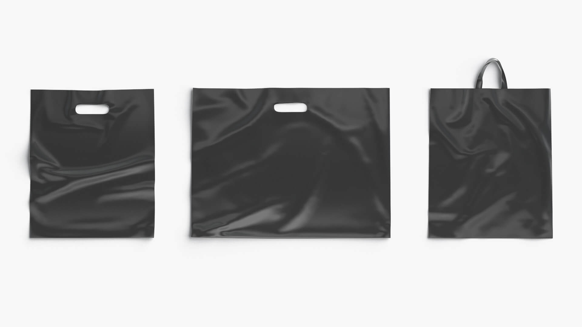 3 Black Plastic Bag Set 3D Model by rebrandy