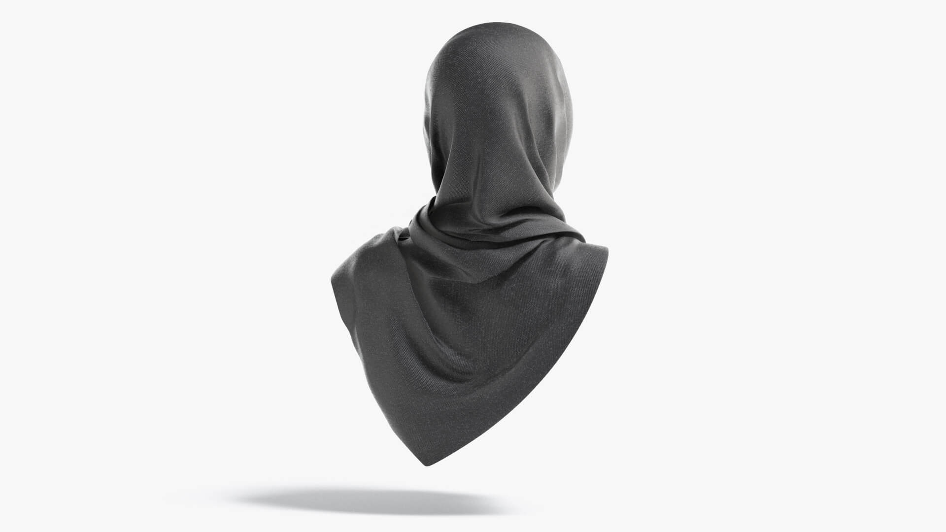 Black Hijab Woman Muslim Head Cover 3D Model by rebrandy