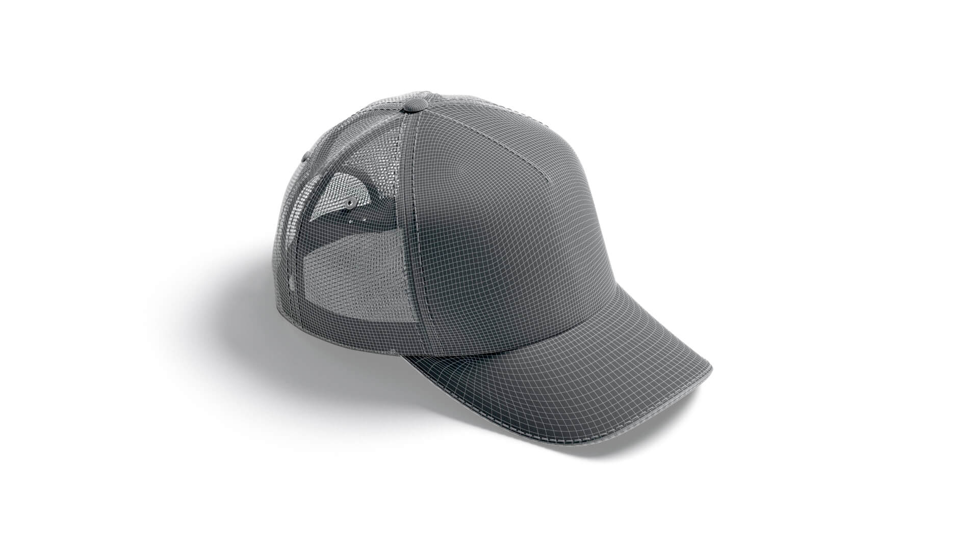 Hat Mesh Sample Black Trucker Hat - Sport Mesh Baseball Cap 3D Model by rebrandy