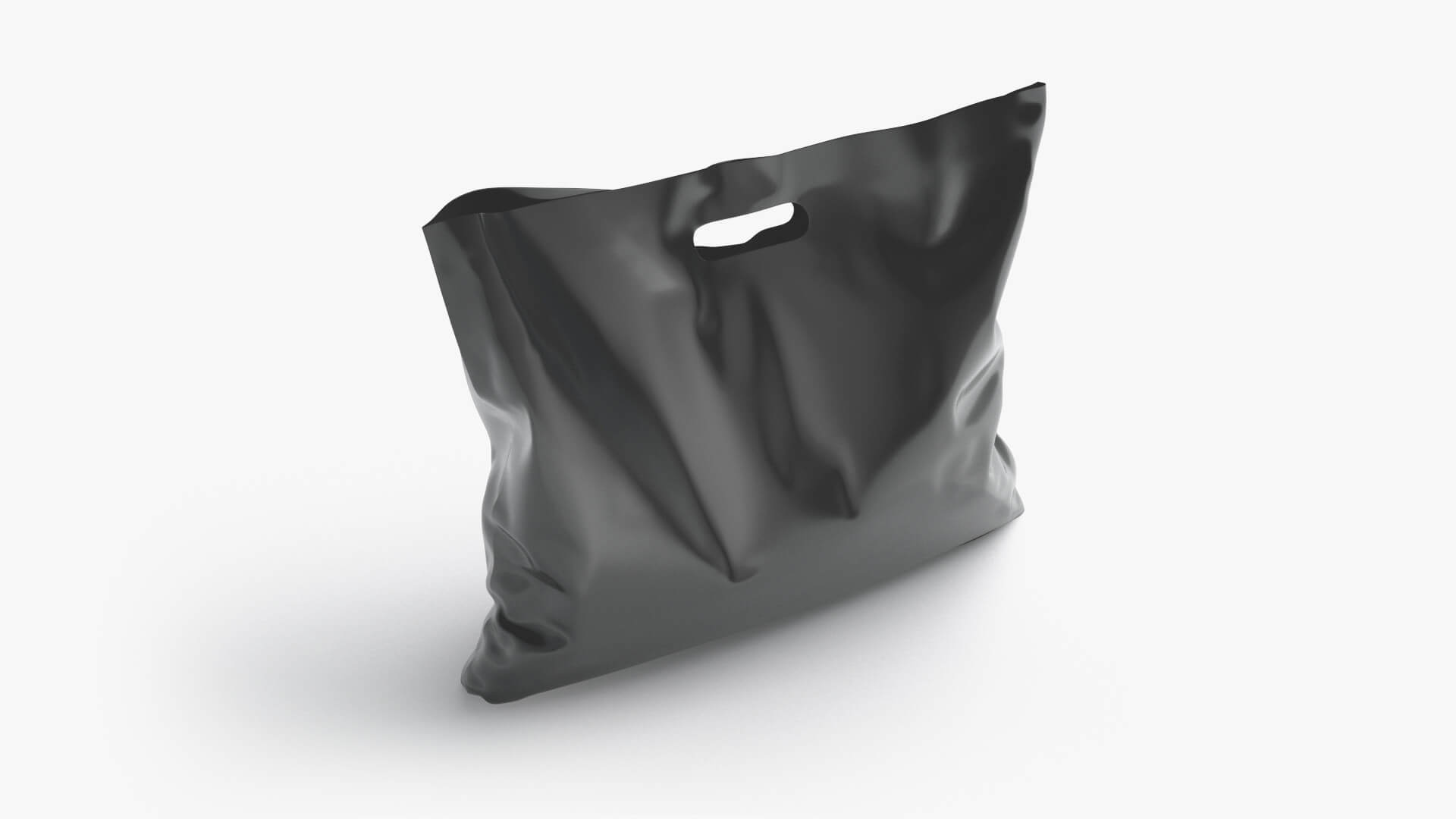 Black Wide DieCut Plastic Bag 3D Model by rebrandy