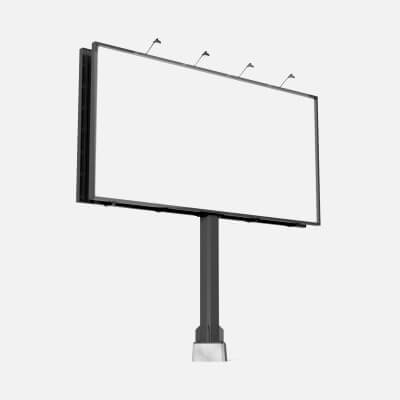 Rectangular Advertising Street Billboard - Outdoor Banner 3D Model by ...