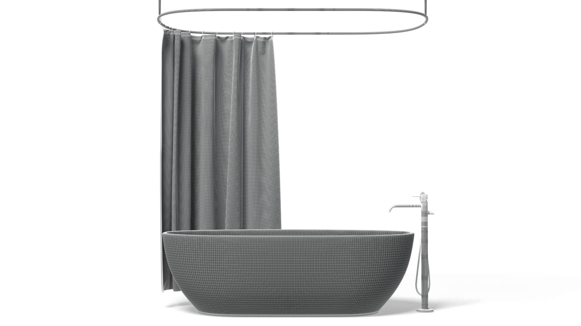 Shower Curtain with Bath Interior Elements 3D Model by rebrandy
